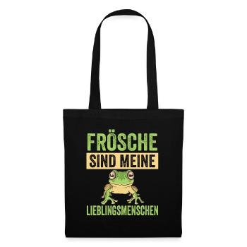 Frösche Frosch - Stoffbeutel - Schwarz - Vorne
