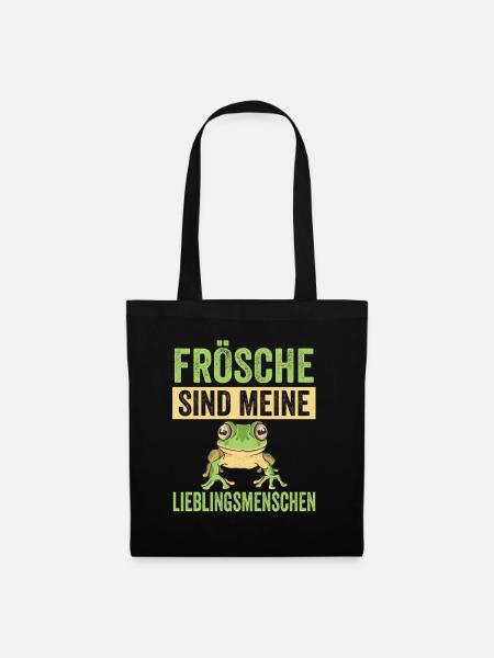 Frösche Frosch - Stoffbeutel - Schwarz