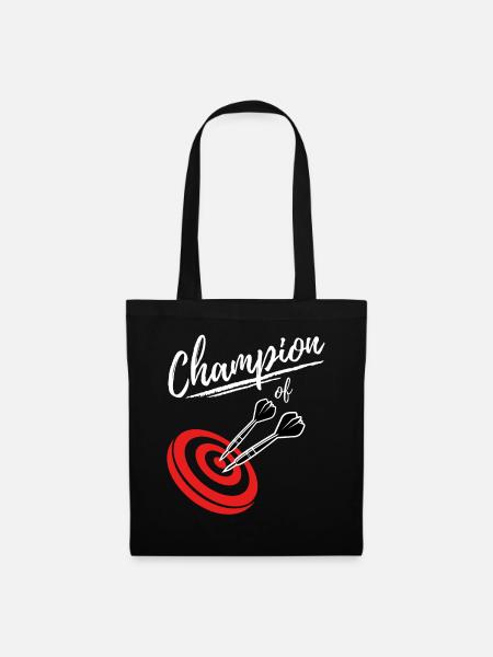 Champion of Darts - Cooles Dart Dartspieler - Stoffbeutel - Schwarz