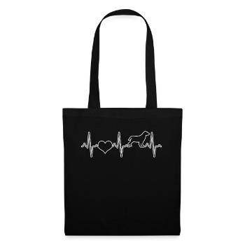 Battement de cœur de chien - Sac en tissu - noir - Devant
