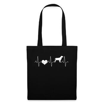 Battement de cœur de chien - Sac en tissu - noir - Devant