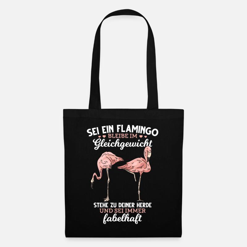 Flamingo lustiger Spruch Lieblingstier - Stoffbeutel - Schwarz
