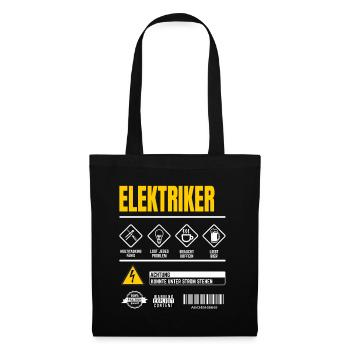 Elektriker Gebrauchsanweisung Elektriker - Stoffbeutel - Schwarz - Vorne