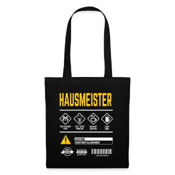 Hausmeister Gebrauchsanweisung - Stoffbeutel - Schwarz - Vorne