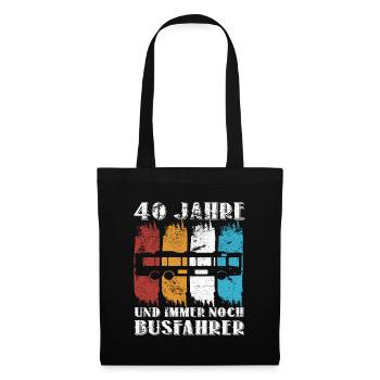 40 Geburtstag Busfahrer 40 Jahre Bus Beruf - Stoffbeutel - Schwarz - Vorne
