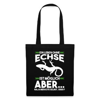 Terrarium Echse Echsen - Stoffbeutel - Schwarz - Vorne
