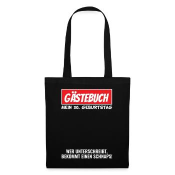 30 Geburtstag Gästebuch Party Outfit - Stoffbeutel - Schwarz - Vorne