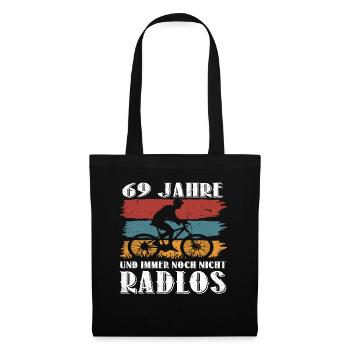 69 Jahre 69 Geburtstag Fahrrad Bike Mountainbike - Stoffbeutel - Schwarz - Vorne