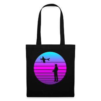 Modèle d’avion RC Volant Rétro Vintage Cadeau - Sac en tissu - noir - Devant