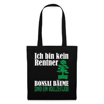 Rentner Ruhestand Bonsai Baum Spruch Geschenk - Stoffbeutel - Schwarz - Vorne