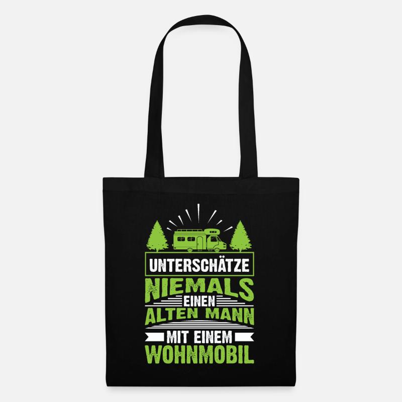 Camping Wohnmobil - Stoffbeutel - Schwarz