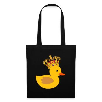 Canard en caoutchouc Cadeau Reine King Crown - Sac en tissu - noir - Devant