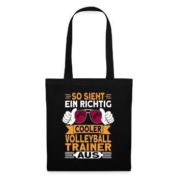 Volleyball Trainer Volleyballer Mannschaft - Stoffbeutel - Schwarz - Vorne
