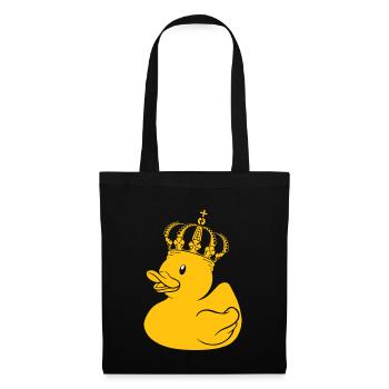 Canard en caoutchouc Cadeau Reine King Crown - Sac en tissu - noir - Devant