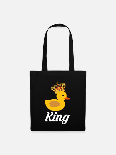 Gummiente Geschenk King - Stoffbeutel - Schwarz