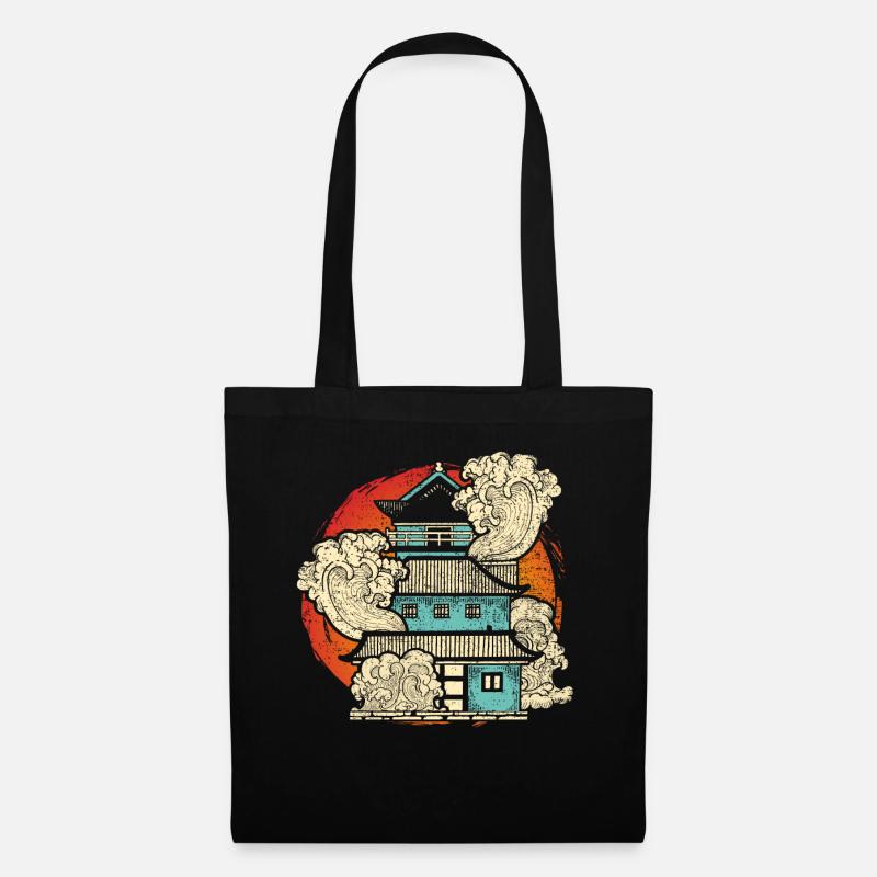 Arte Giapponese - Borsa di stoffa - nero