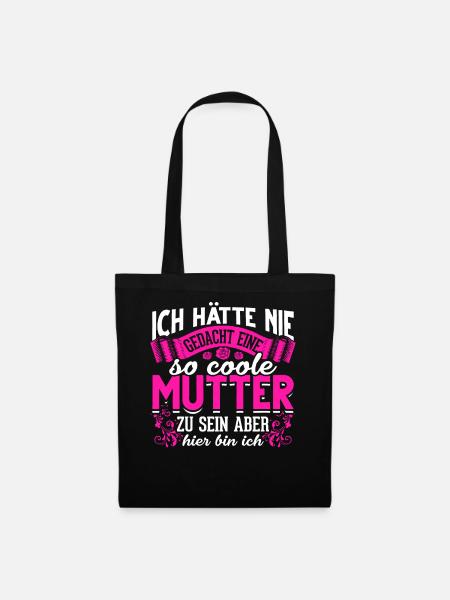 Coole Mutter lustiger Spruch Mama Mutter - Stoffbeutel - Schwarz