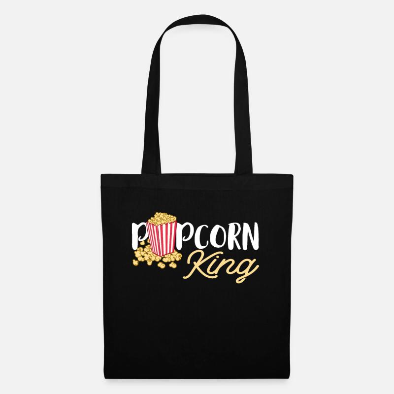 Popcorn King Geschenk - Stoffbeutel - Schwarz