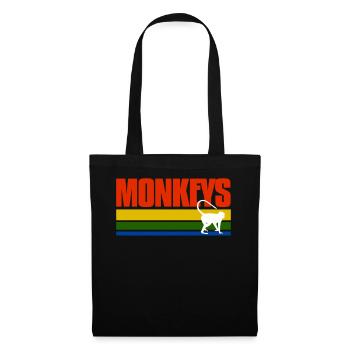 Thé Vintage Singes - Sac en tissu - noir - Devant