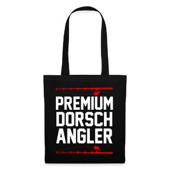 Angeln Dorsch Angler - Stoffbeutel - Schwarz - Vorne