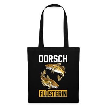 Angeln Anglerin Dorsch Fischer - Stoffbeutel - Schwarz - Vorne