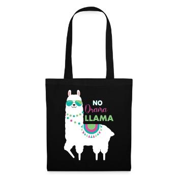 Lama - Stoffbeutel - Schwarz - Vorne