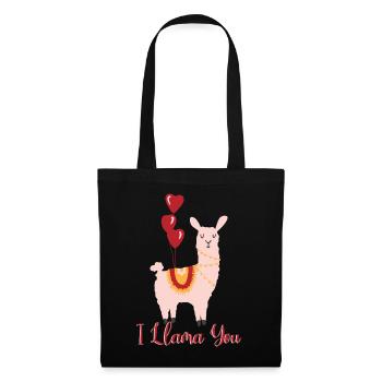 Lama - Stoffbeutel - Schwarz - Vorne