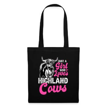Vaches écossaises Highlander Cattle Highlander - Sac en tissu - noir - Devant