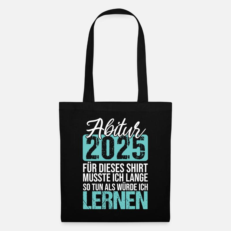 Abitur 2025 Geschenke Mädchen Jungen Abiturient - Stoffbeutel - Schwarz