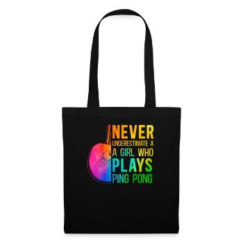 Ping Pong Table Tennis Fille - Sac en tissu - noir - Devant