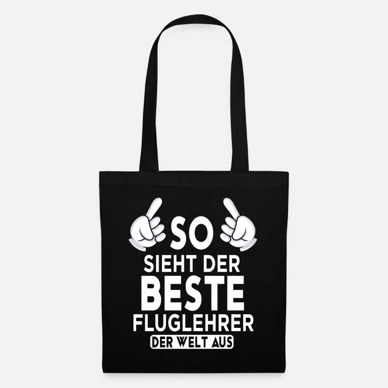 Fluglehrer Spruch - Stoffbeutel - Schwarz