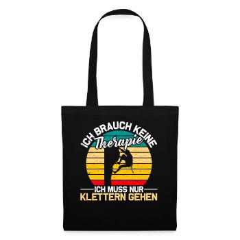 Therapie Klettern lustiger Spruch Kletterer Sportl - Stoffbeutel - Schwarz - Vorne