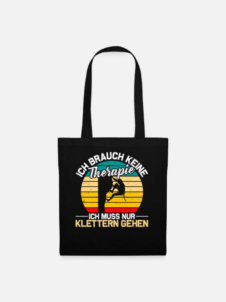 Therapie Klettern lustiger Spruch Kletterer Sportl - Stoffbeutel - Schwarz
