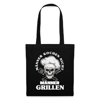 Mann Männer Grillen Vater Papa Geschenk - Stoffbeutel - Schwarz - Vorne