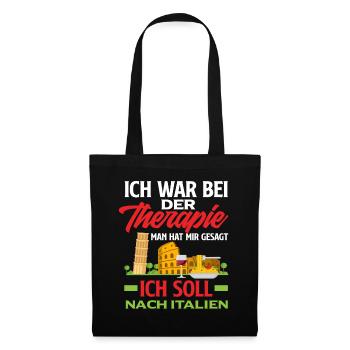 Italien Urlaub Italia Italiener - Stoffbeutel - Schwarz - Vorne