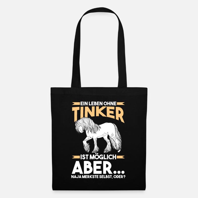 Reitlehrer Tinker Pferd - Stoffbeutel - Schwarz