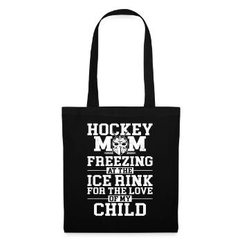 Ice Hockey Vintage Mom Mother - Stoffbeutel - Schwarz - Vorne
