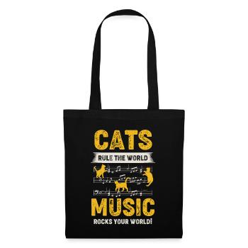 Instrument de musique chaton - Sac en tissu - noir - Devant