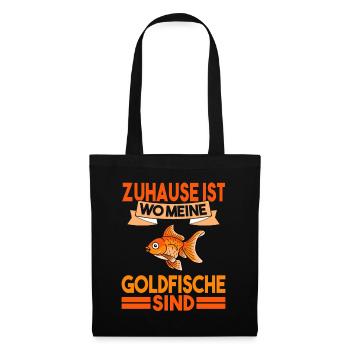 Aquarium Goldfische - Stoffbeutel - Schwarz - Vorne