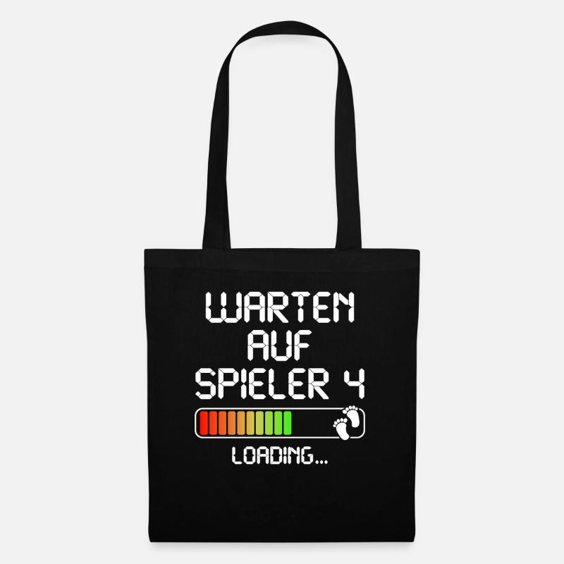 Zweites Mal Papa Mama Vater Mutter Zweites Kind - Stoffbeutel - Schwarz