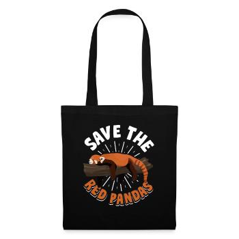 Panda roux Panda Ours - Sac en tissu - noir - Devant