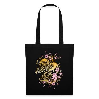Japanese Dragon Cherry Blossoms Sakura Dragon - Tote Bag - black - Front