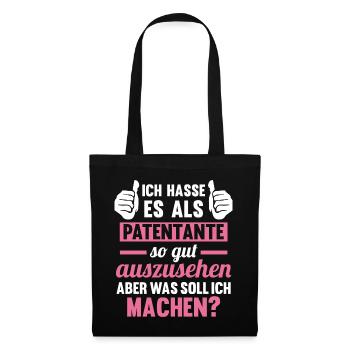 Patentante - Stoffbeutel - Schwarz - Vorne