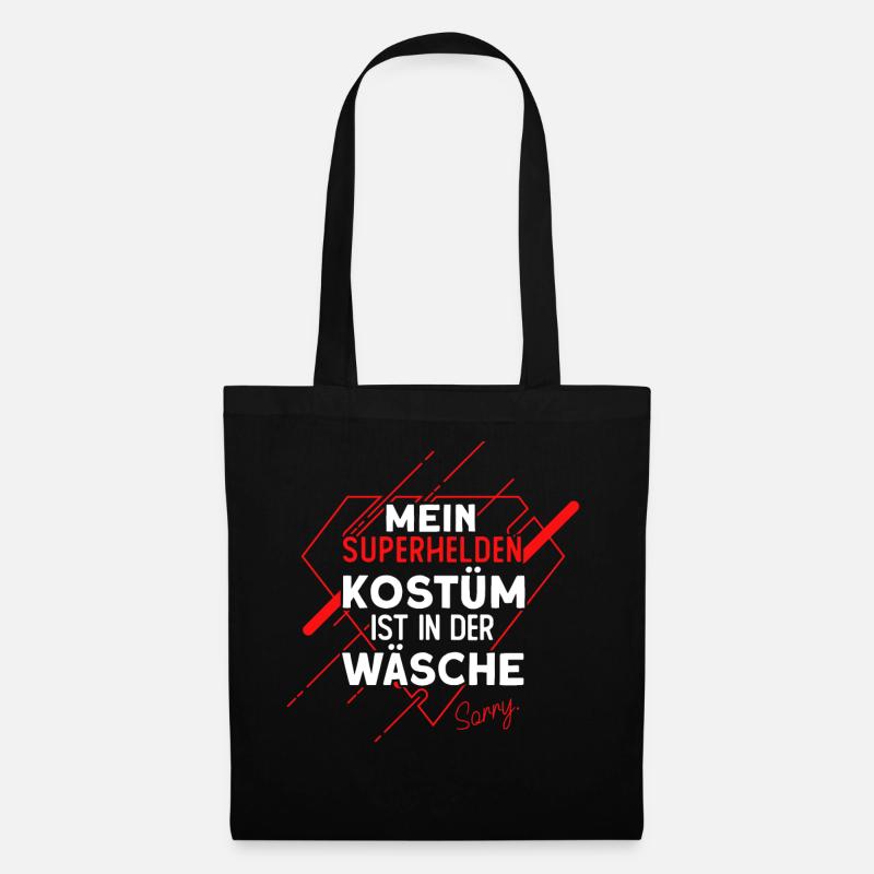 Mein Superhelden Kostüm ist in der Wäsche Sorry - Stoffbeutel - Schwarz