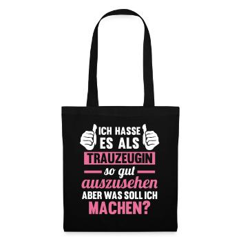 Trauzeugin - Stoffbeutel - Schwarz - Vorne