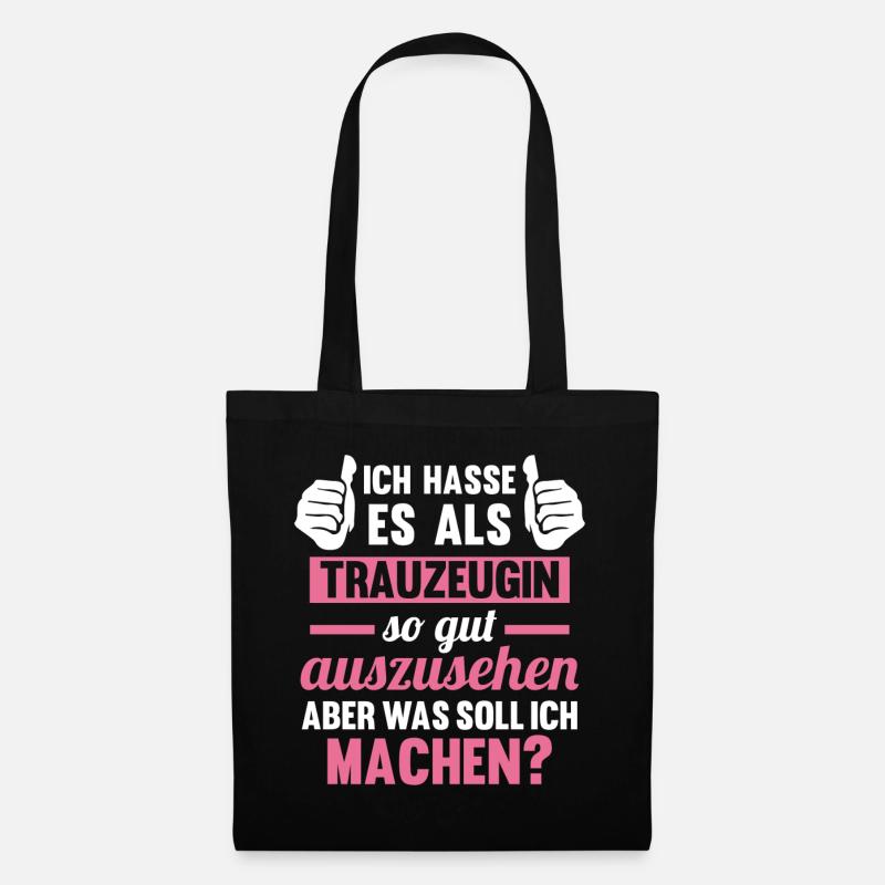 Trauzeugin - Stoffbeutel - Schwarz