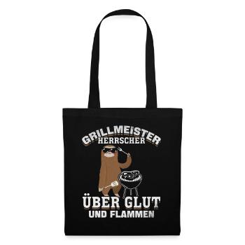 Grillmeister Herrscher über Glut und Flammen - Stoffbeutel - Schwarz - Vorne