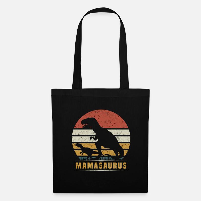 MamaSaurus Dino Mama Dinosaurier Mama Dino Mama - Stoffbeutel - Schwarz