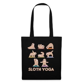 Faultier Yoga süße Faultiere machen Sport - Stoffbeutel - Schwarz - Vorne