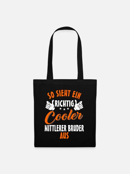 Cooler mittlerer Bruder - Stoffbeutel - Schwarz